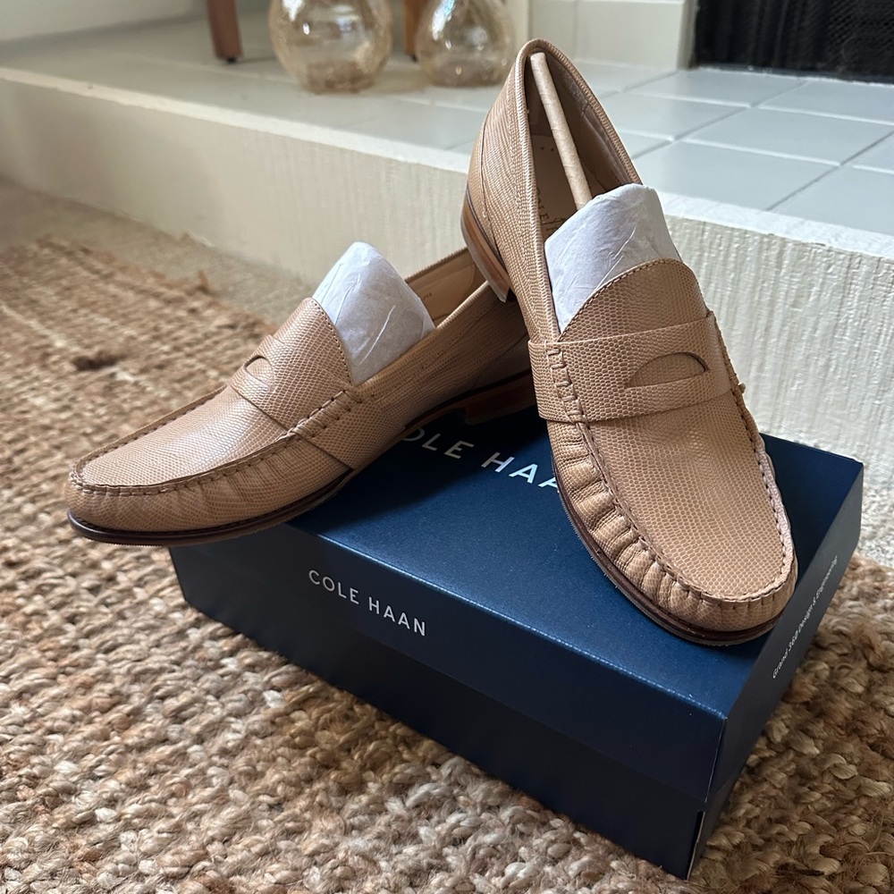 Cole Haan Laurel Loafers Sandstone Lizard NIB